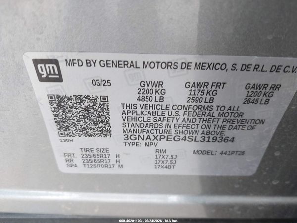 2025 CHEVROLET EQUINOX AWD LT — I9