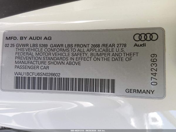 2025 AUDI ALL-NEW A5 — I9