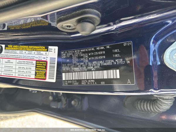 2021 TOYOTA HIGHLANDER XLE — I9