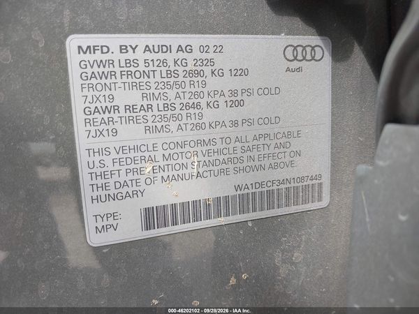 2022 AUDI Q3 — I9