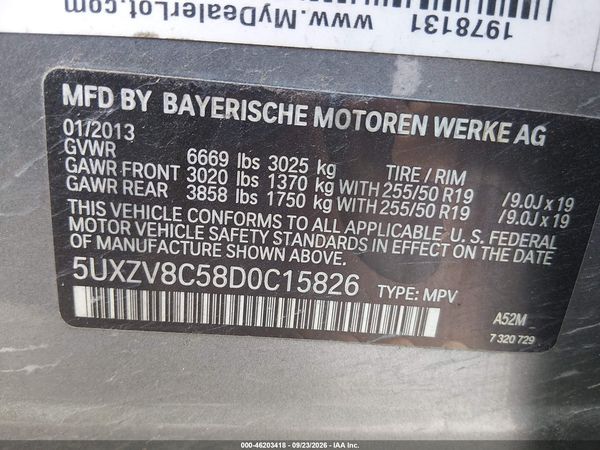 2013 BMW X5 XDRIVE50I — I9