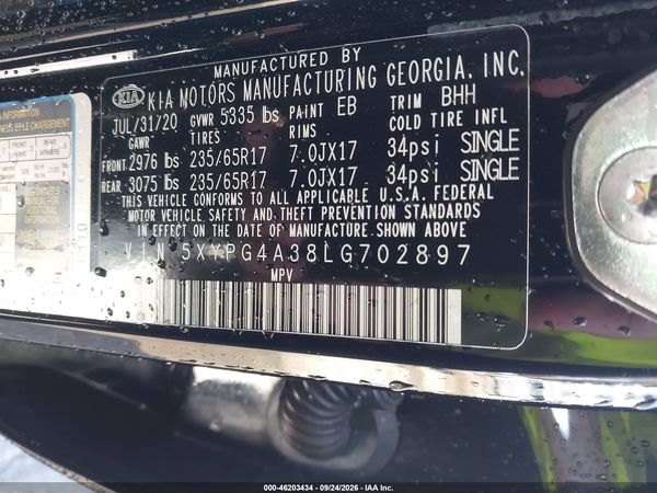 2020 KIA SORENTO 2.4L LX — I9
