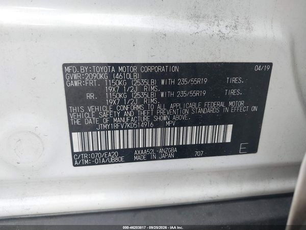 2019 TOYOTA RAV4 LIMITED — I9