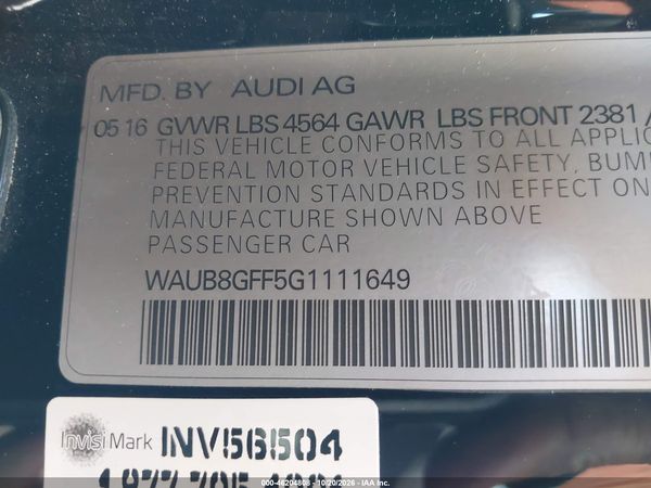 2016 AUDI A3 2.0T PREMIUM — I9