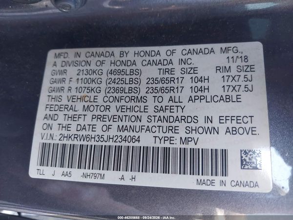 2018 HONDA CR-V LX — I9