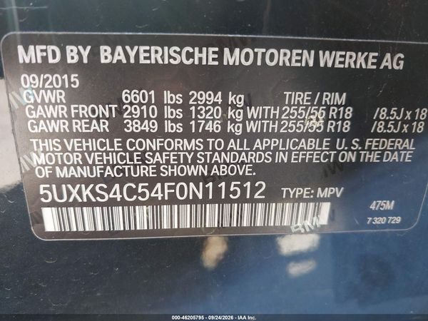 2015 BMW X5 XDRIVE35D — I9