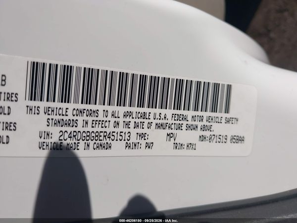 2014 DODGE GRAND CARAVAN SE — I9