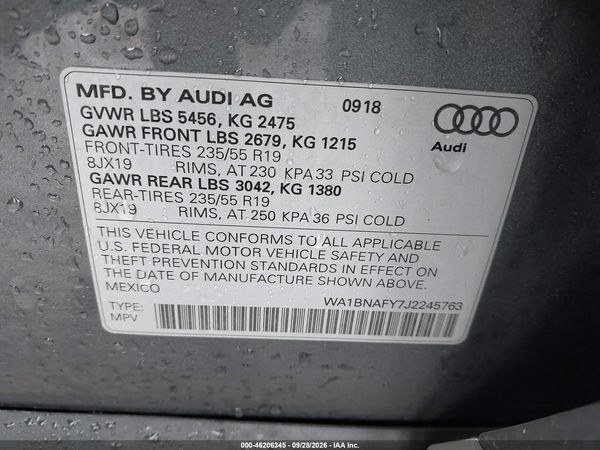 2018 AUDI Q5 — I9