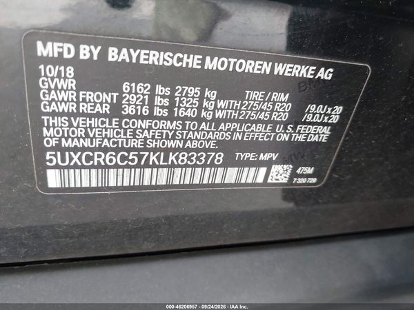 2019 BMW X5 XDRIVE40I — I9