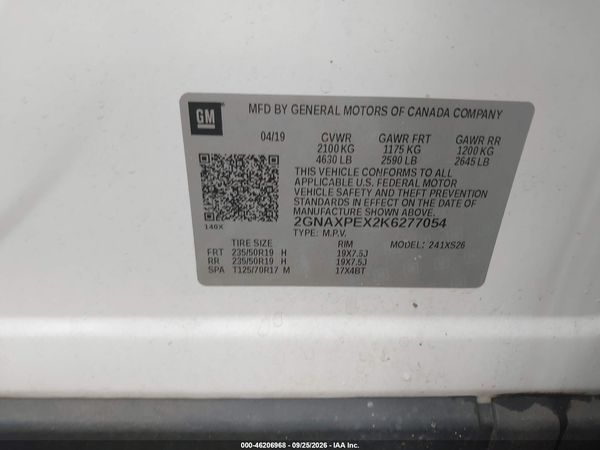 2019 CHEVROLET EQUINOX PREMIER — I9