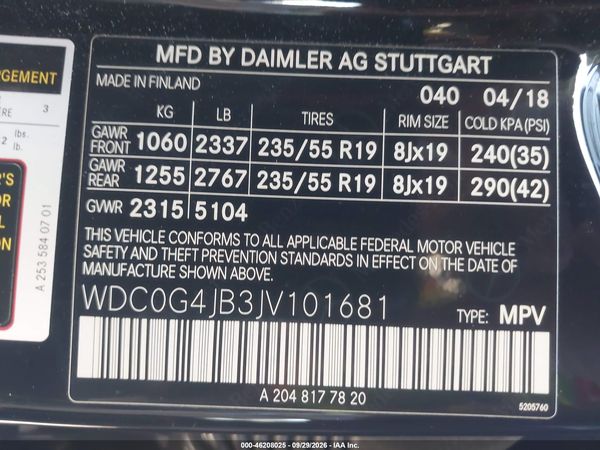 2018 MERCEDES-BENZ GLC 300 GLC300 — I9