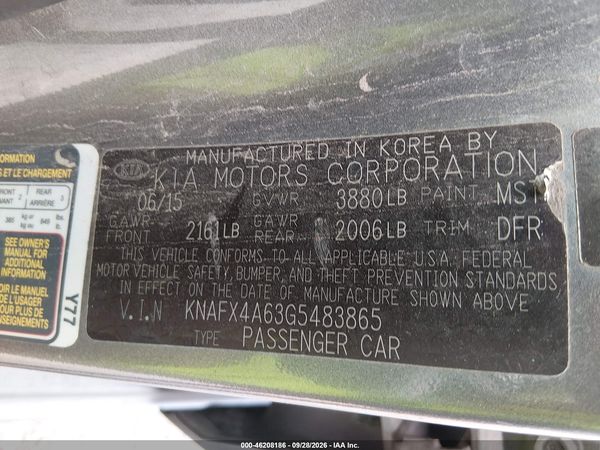 2016 KIA FORTE LX — I9