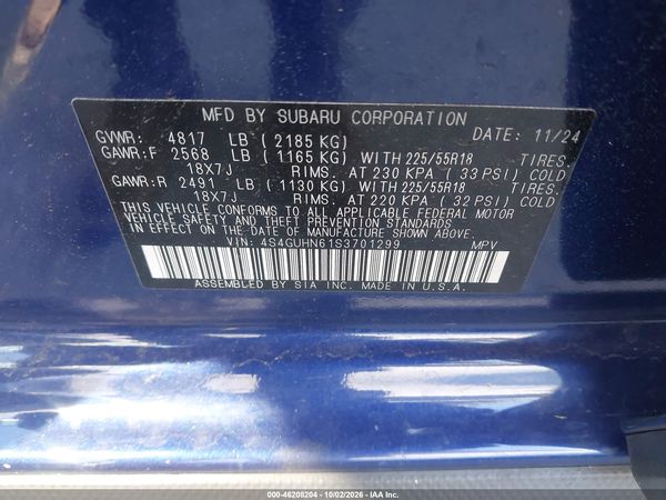 2025 SUBARU CROSSTREK LIMITED — I9