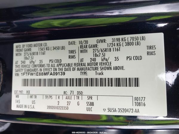 2021 FORD F-150 XLT — I9