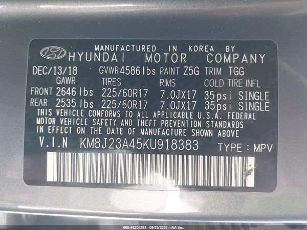 2019 HYUNDAI TUCSON SE — I9