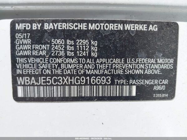 2017 BMW 540I — I9