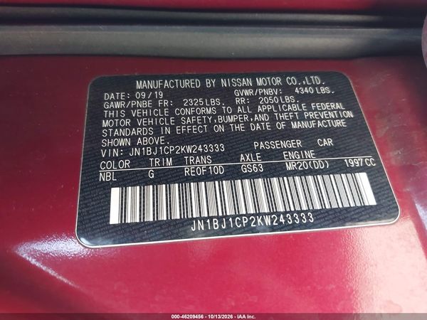 2019 NISSAN ROGUE SPORT S — I9