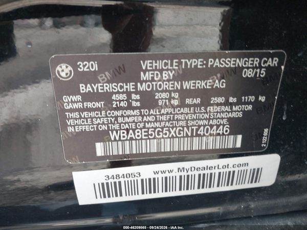 2016 BMW 320I XDRIVE — I9