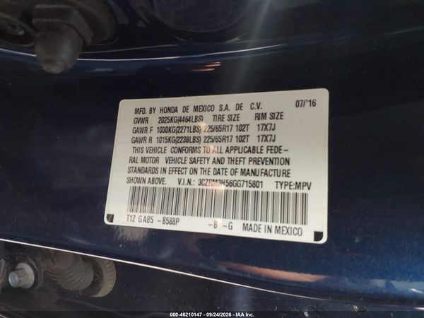 2016 HONDA CR-V EX — I9