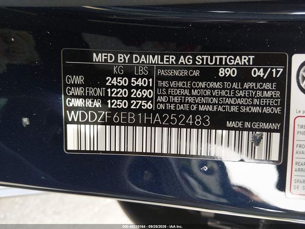 2017 MERCEDES-BENZ AMG E 43 4MATIC — I9