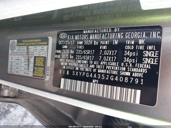 2018 KIA SORENTO 2.4L LX — I9