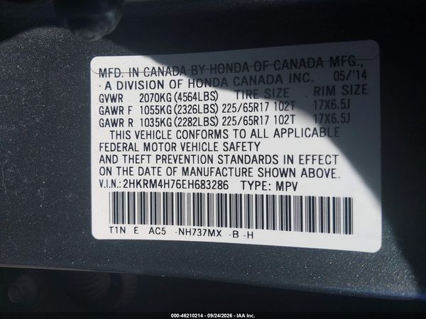 2014 HONDA CR-V EX-L — I9