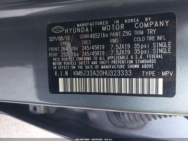 2017 HYUNDAI TUCSON LIMITED — I9