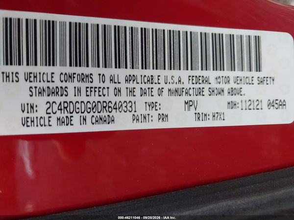 2013 DODGE GRAND CARAVAN CREW — I9