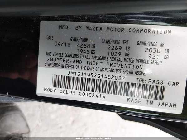 2016 MAZDA MAZDA6 I GRAND TOURING — I9