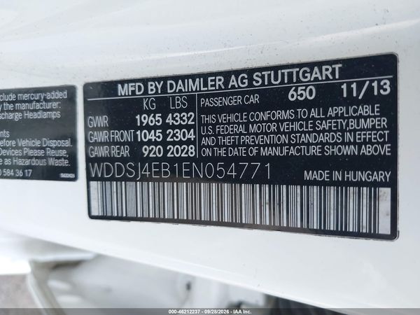 2014 MERCEDES-BENZ CLA 250 CLA250 — I9