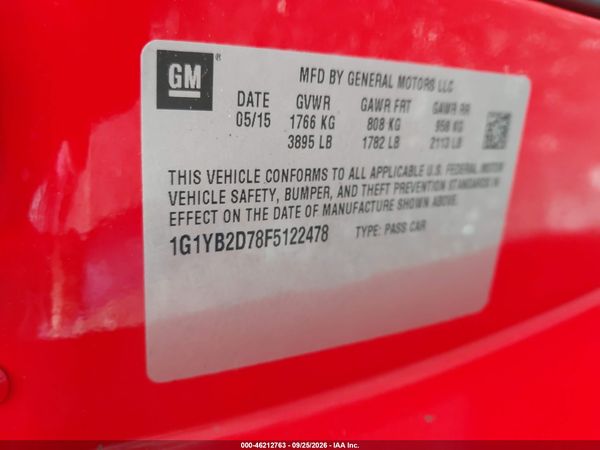 2015 CHEVROLET CORVETTE STINGRAY — I9
