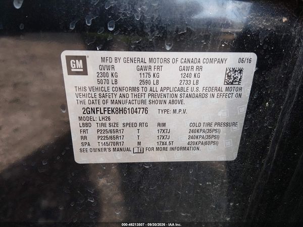 2017 CHEVROLET EQUINOX LT — I9
