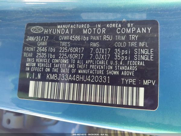 2017 HYUNDAI TUCSON SE PLUS — I9