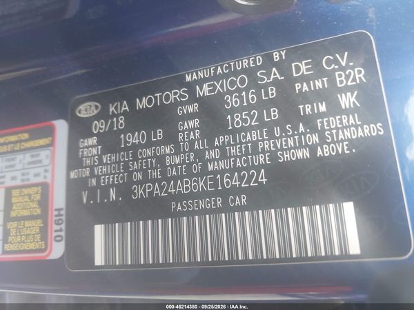 2019 KIA RIO S — I9