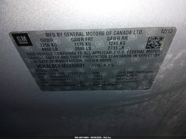 2014 CHEVROLET EQUINOX 1LT — I9