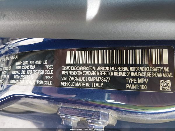 2021 JEEP RENEGADE LIMITED 4X4 — I9