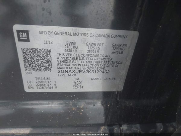 2019 CHEVROLET EQUINOX LT — I9