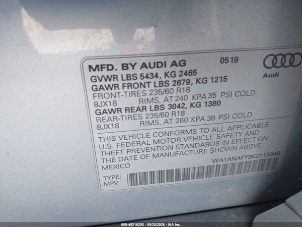 2019 AUDI Q5 45 PREMIUM — I9