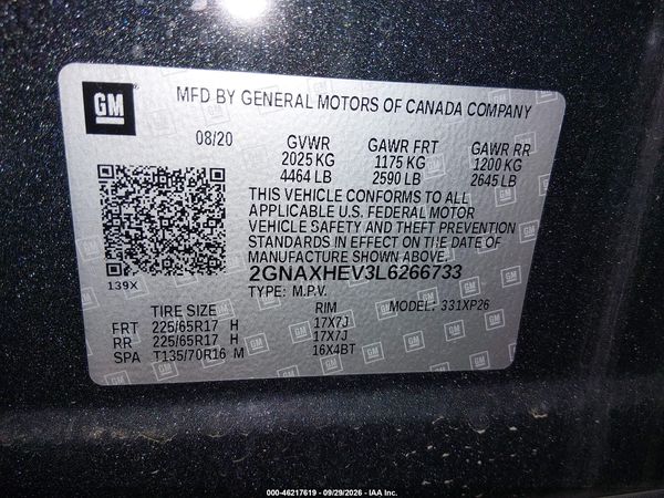 2020 CHEVROLET EQUINOX FWD LS — I9
