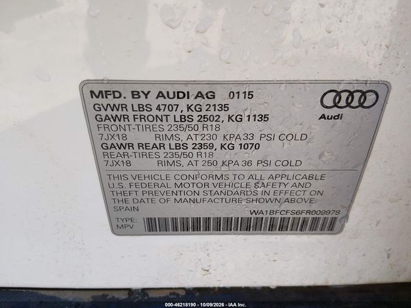 2015 AUDI Q3 2.0T PREMIUM PLUS — I9