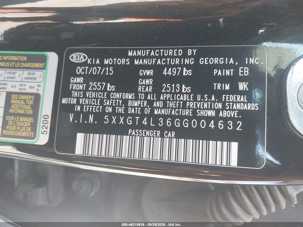 2016 KIA OPTIMA LX — I9