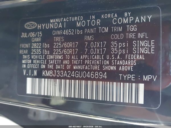 2016 HYUNDAI TUCSON ECO — I9