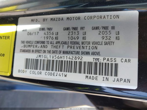 2017 MAZDA MAZDA6 TOURING — I9