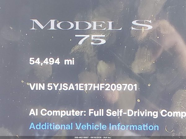 2017 TESLA MODEL S 60/75 — I118