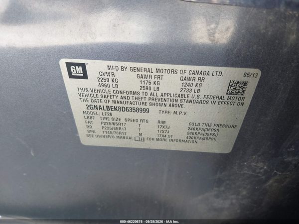 2013 CHEVROLET EQUINOX LS — I9