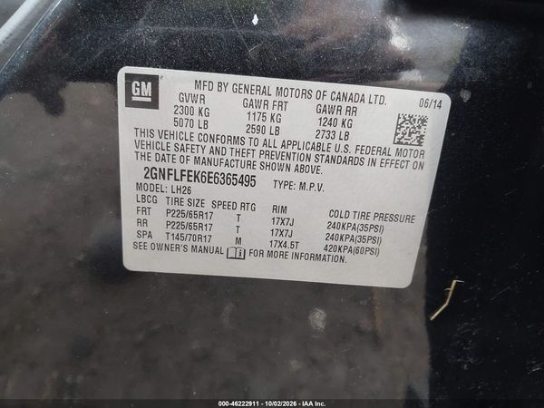 2014 CHEVROLET EQUINOX 1LT — I9