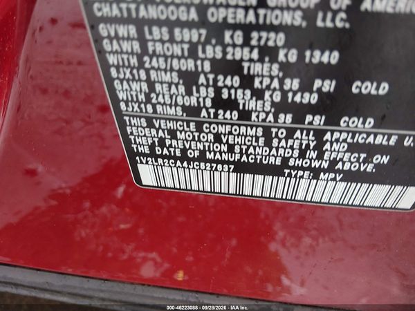 2018 VOLKSWAGEN ATLAS — I9