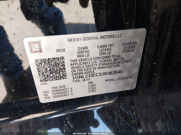 2018 CHEVROLET TAHOE COMMERCIAL FLEET — I9