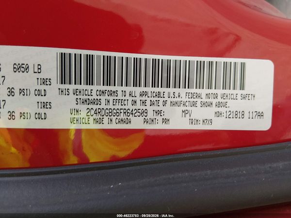 2015 DODGE GRAND CARAVAN SE PLUS — I9