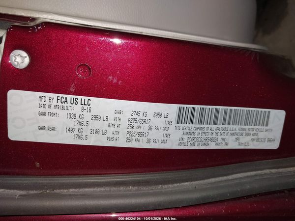 2017 DODGE GRAND CARAVAN SXT — I9